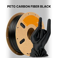 Carbon Fiber PETG пластик (Filament Пруток) CLUB3D PRO - Черный (Black) 1KG (1,75мм)