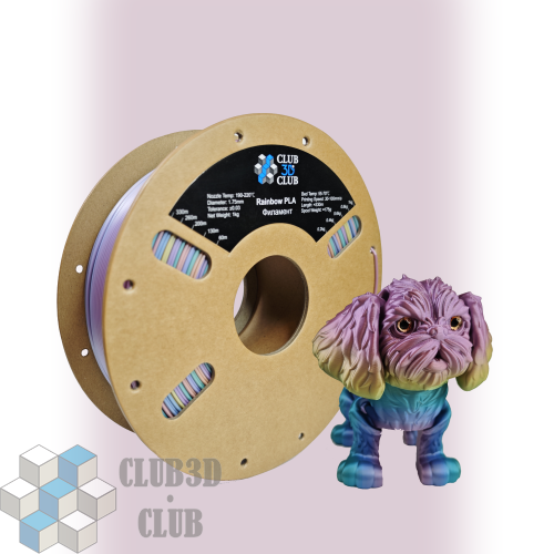 PLA Silk Двухцветный пластик (Filament Пруток) CLUB3D PRO - Разноцветный (Rainbow) T2 0,25KG*4 (1,75мм) фото 3