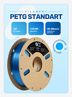 PETG пластик (Filament Пруток) CLUB3D Base - Прозрачно Синий (Transparent Blue) 1KG (1,75мм)