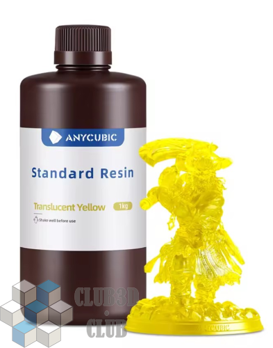 Фотополимерная смола Anycubic Basic Standart Colored UV Resin для 3D принтера 405нм Прозрачный желтый (Translucent Yellow) 1 литр