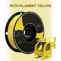 PETG пластик (Filament Пруток) CLUB3D PRO - Желтый (Yellow) 1KG (1,75мм)