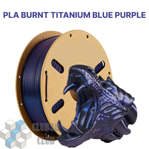Burnt Titanium PLA пластик (Filament Пруток) CLUB3D PRO - Пурпурно Синий (Blue Purple) 1KG (1,75мм)