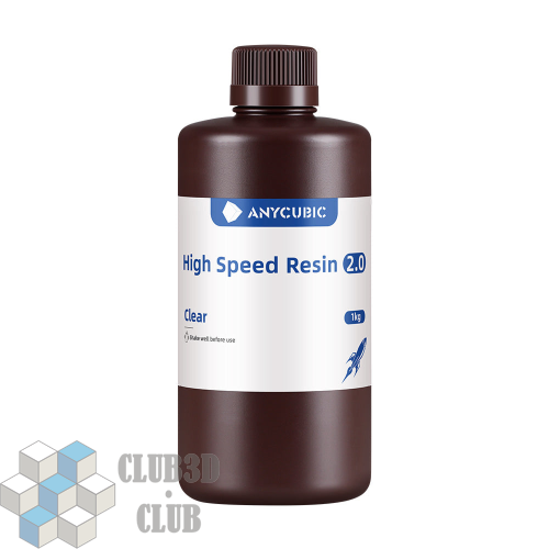 Фотополимерная смола Anycubic High Speed 2.0 Resin для 3D принтера 405нм Прозрачный (Clear) 1 литр