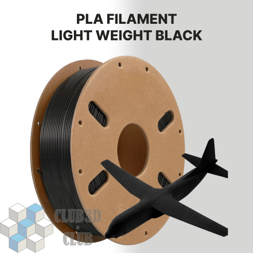 PLA Супер Легкий пластик (Light Weight) CLUB3D PRO -  Черный (Black) 0.75KG (1.75мм)