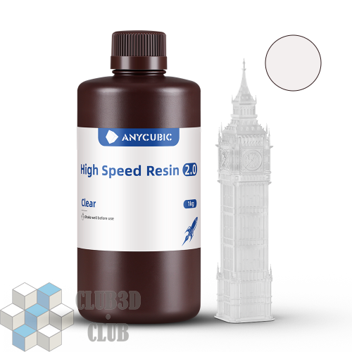 Фотополимерная смола Anycubic High Speed 2.0 Resin для 3D принтера 405нм Прозрачный (Clear) 1 литр фото 2