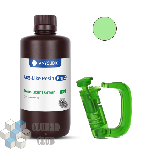 Фотополимерная смола Anycubic ABS+ LIKE Resin PRO 2 UV Resin для 3D принтера 405нм Зелёный полупрозрачный 1 литр