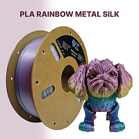 PLA пластик - Разноцветный блестящий (Rainbow Metal Silk)  Filament Пруток CLUB3D PRO 1KG (1,75мм)