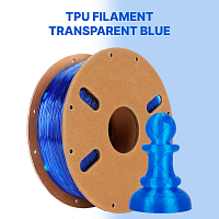 TPU нить ERYONE (Filament Пруток) CLUB3D PRO - Прозрачно Синия (Transparent Blue) 1KG (1,75мм)