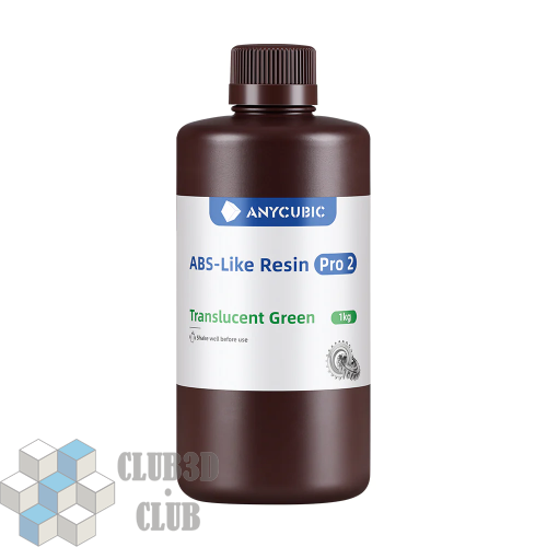 Фотополимерная смола Anycubic ABS+ LIKE Resin PRO 2 UV Resin для 3D принтера 405нм Зелёный полупрозрачный 1 литр фото 3
