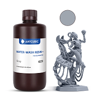 Фотополимерная смола Вода смываемая Anycubic Water-Wash Resin UV для 3Д принтеров LCD DLP 405нм , Серая , 1 литр