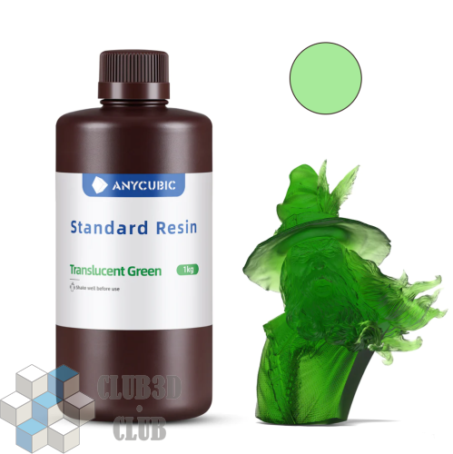 Фотополимерная смола Anycubic Basic Standart Colored UV для 3D принтера 405нм Прозрачный зеленый (Translucent Green) 1 литр
