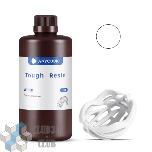 Фотополимерная особопрочная смола Anycubic Tough Resin для 3D принтера 405нм Белая (White) 1 литр